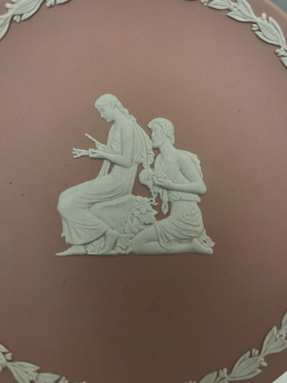 Pink Wedgwood Jasperware Autumn Plate / Seasons of Life Huntington Library - Picture 4 of 11